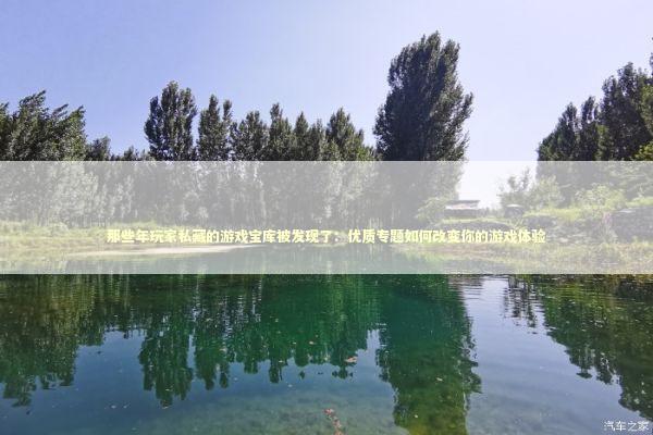 那些年玩家私藏的游戏宝库被发现了：优质专题如何改变你的游戏体验